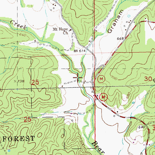 Topographic Map of Graham Hollow, MO