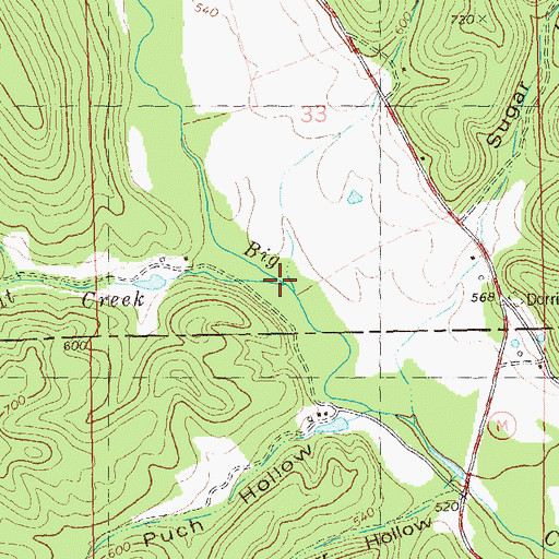 Topographic Map of Wildcat Creek, MO