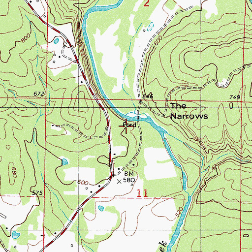 Topographic Map of The Narrows, AR
