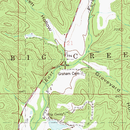 Topographic Map of Cab Barrett Hollow, MO