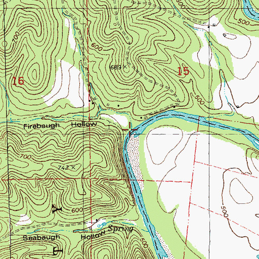 Topographic Map of Firebaugh Hollow, MO