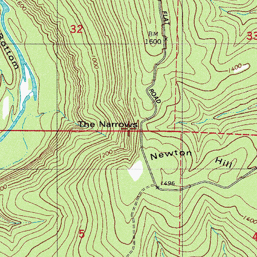 Topographic Map of The Narrows, AR