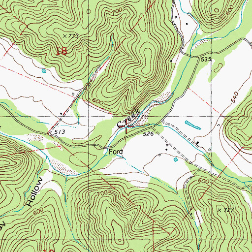 Topographic Map of Shafer Hollow, MO