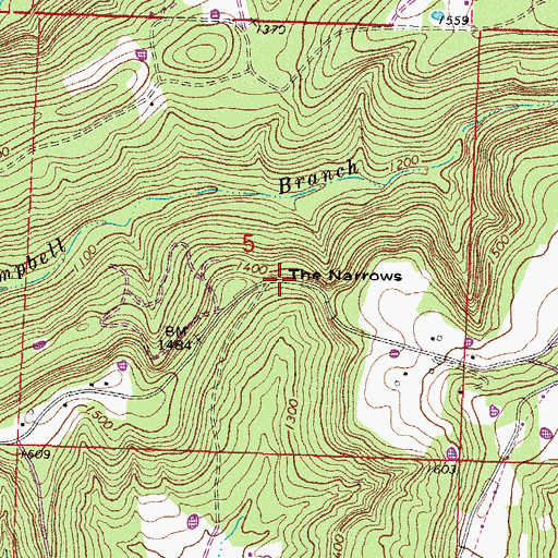Topographic Map of The Narrows, AR