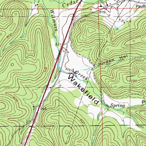Topographic Map of Jordon Hollow, MO
