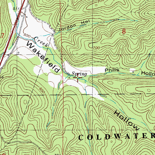 Topographic Map of Philis Hollow, MO