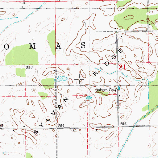 Topographic Map of Sylvan Ridge, MO