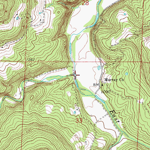 Topographic Map of Thomas Creek, AR