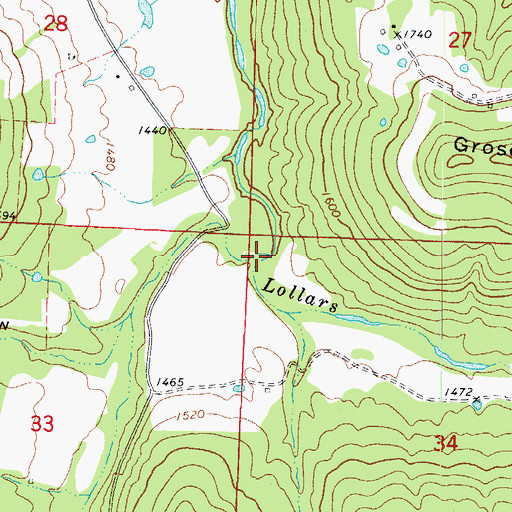 Topographic Map of Thomas Creek, AR