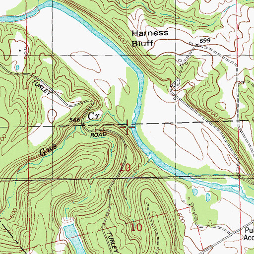 Topographic Map of Gus Creek, MO