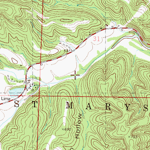 Topographic Map of Kuhlman Hollow, MO