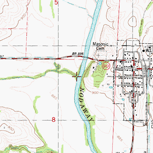 Topographic Map of Hickory Creek, MO