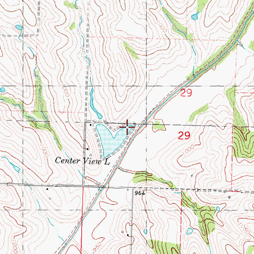 Topographic Map of Center View Lake, MO