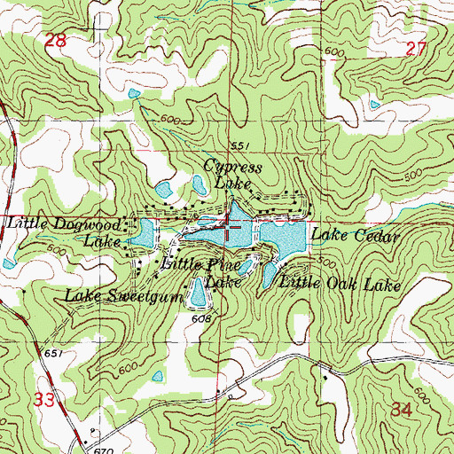 Topographic Map of Cypress Lake, MO