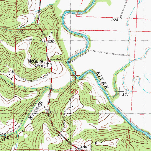 Topographic Map of McGuire Branch, MO
