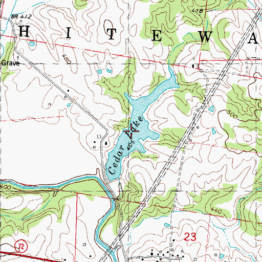 Topographic Map of Cedar Lake, MO