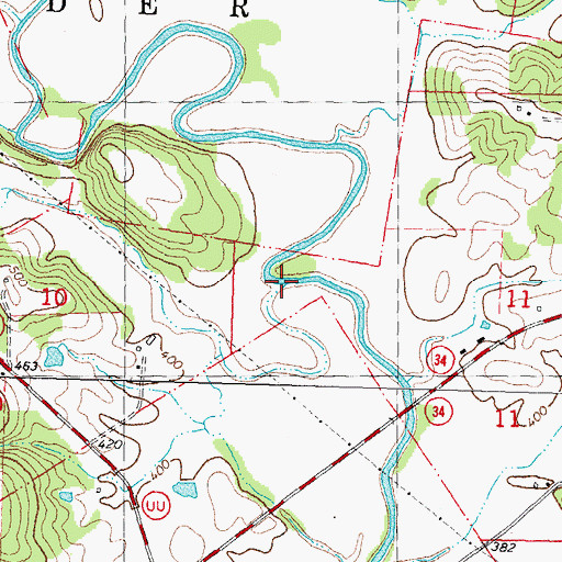 Topographic Map of Schroder Branch, MO