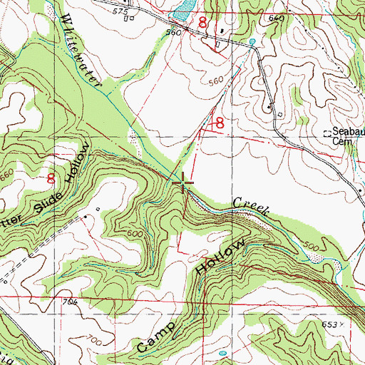 Topographic Map of Otter Slide Hollow, MO