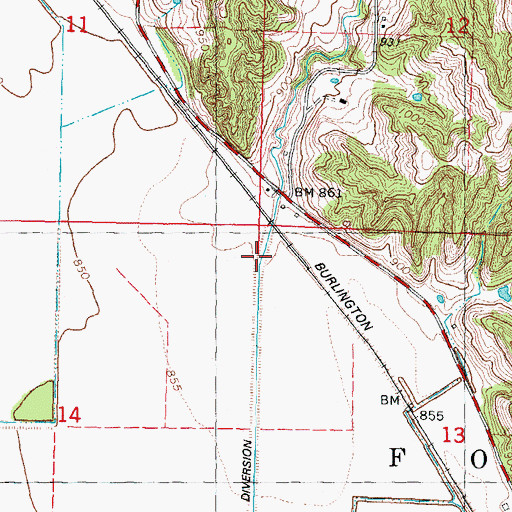 Topographic Map of Cannon Creek, MO