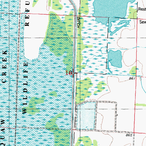 Topographic Map of Blair Creek, MO