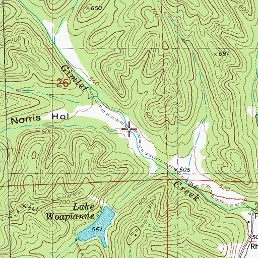 Topographic Map of Norris Hollow, MO