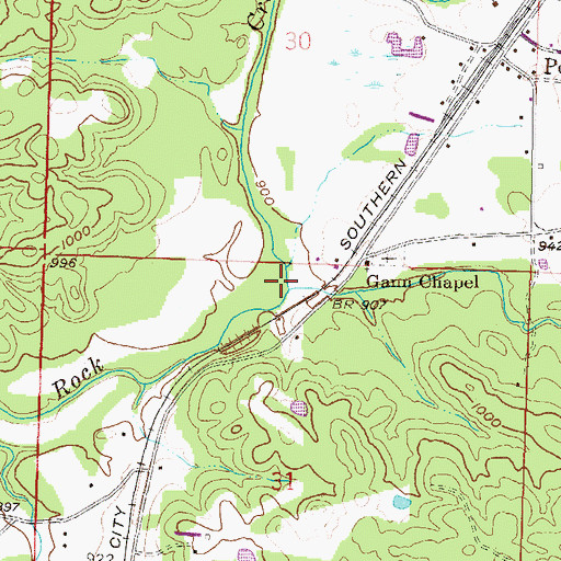 Topographic Map of Thompson Creek, AR