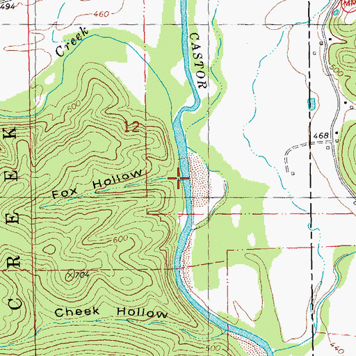 Topographic Map of Fox Hollow, MO