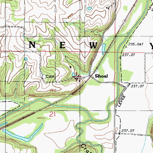 Topographic Map of Shoal, MO