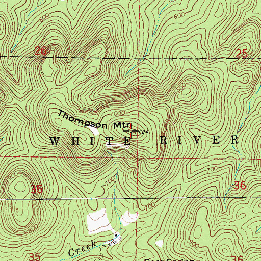 Topographic Map of Thompson Mountain, AR