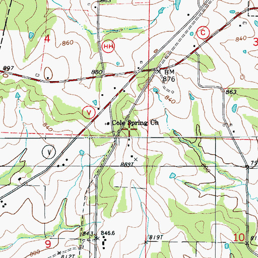 Topographic Map of Belleville (historical), MO