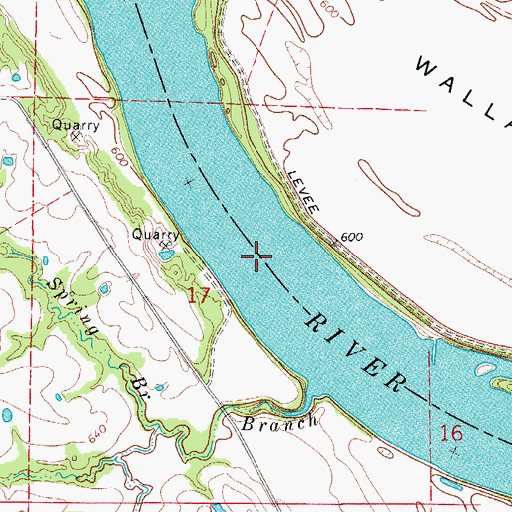 Topographic Map of Robinson Bend, MO