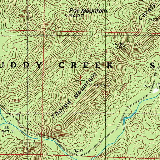 Topographic Map of Thorpe Mountain, AR