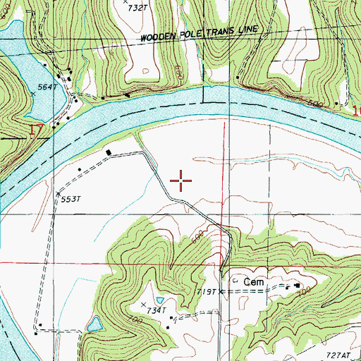 Topographic Map of Castle Rock (historical), MO
