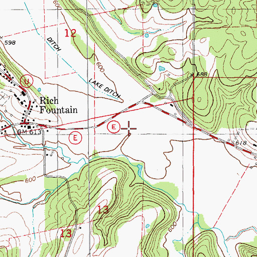 Topographic Map of Swan Lake (historical), MO