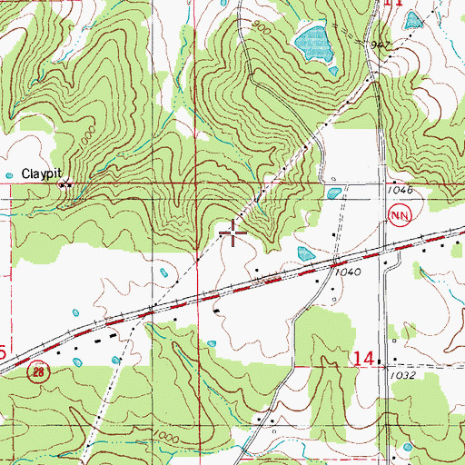 Topographic Map of Dingley (historical), MO