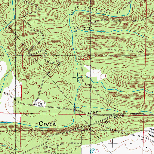 Topographic Map of Tobe Branch, AR