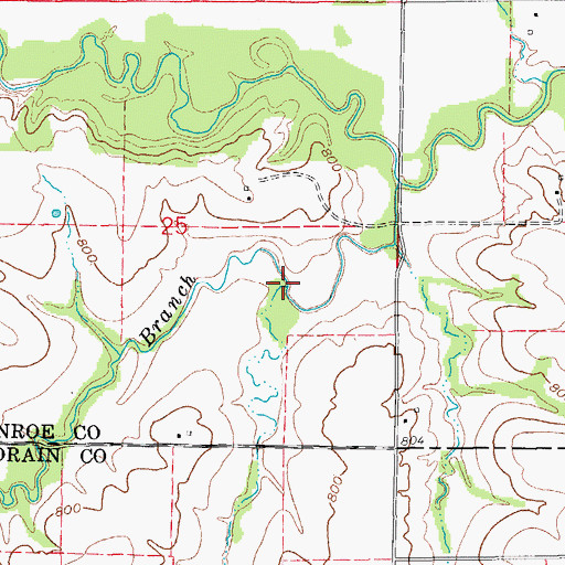 Topographic Map of Short Scattering Creek, MO
