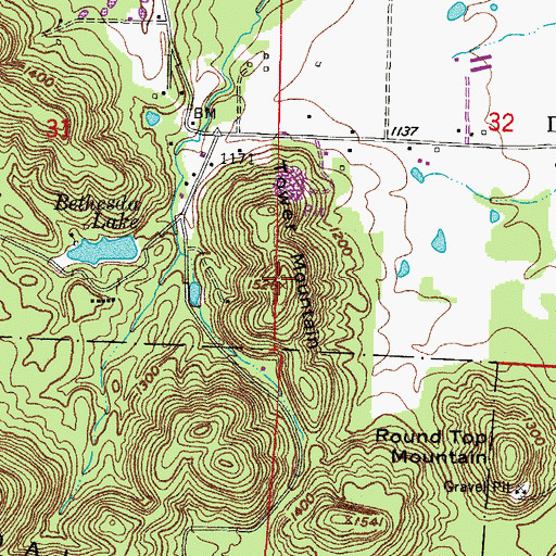 Topographic Map of Tower Mountain, AR