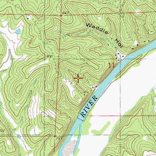 Topographic Map of Tie Slide, MO