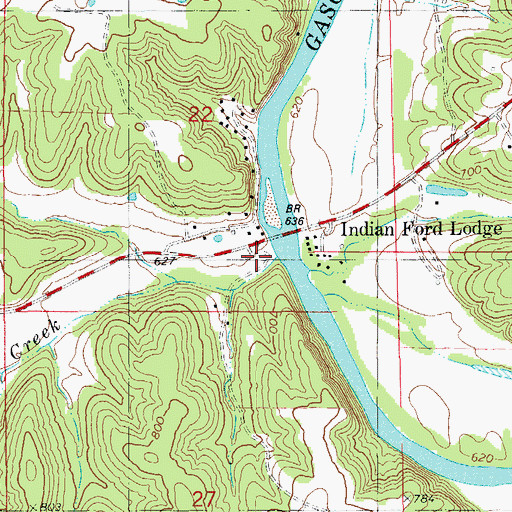 Topographic Map of Tie Slide, MO