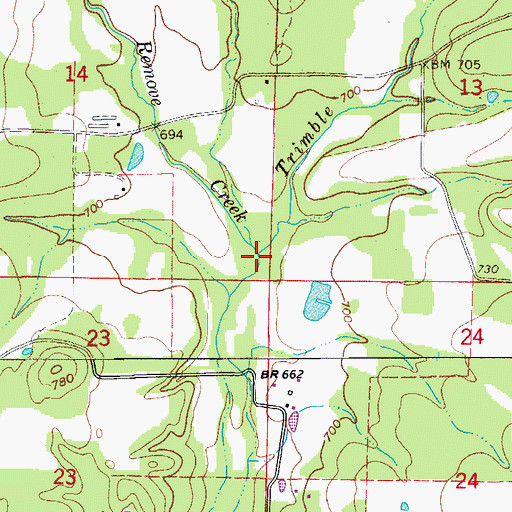 Topographic Map of Trimble Creek, AR