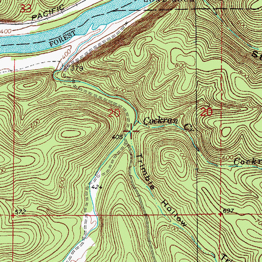 Topographic Map of Trimble Hollow, AR