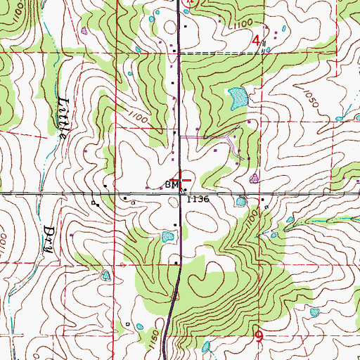 Topographic Map of Elk Prairie, MO