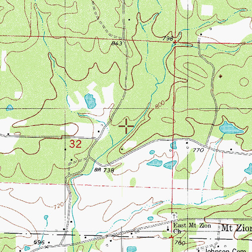 Topographic Map of Trinity Church, AR