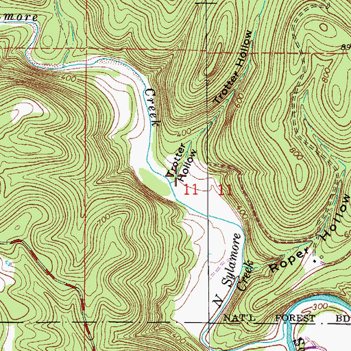 Topographic Map of Trotter Hollow, AR