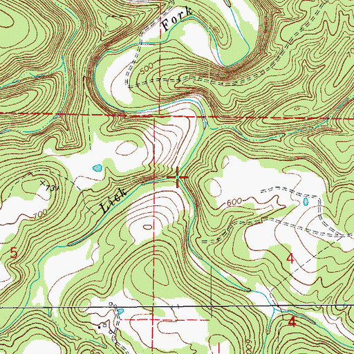 Topographic Map of Tubbs Creek, AR