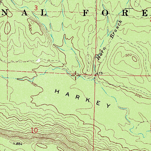Topographic Map of Tucker Branch, AR