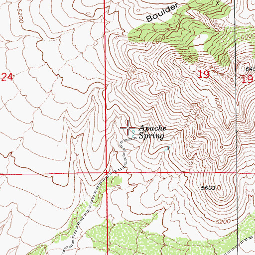 Topographic Map of Apache Spring, AZ