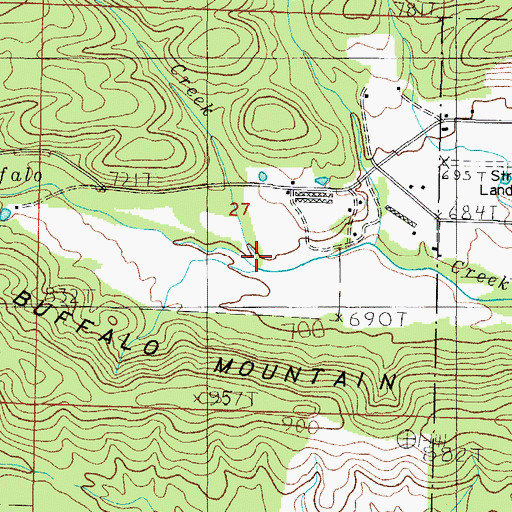 Topographic Map of Turkey Creek, AR