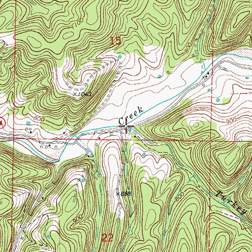 Topographic Map of Turkey Creek, AR